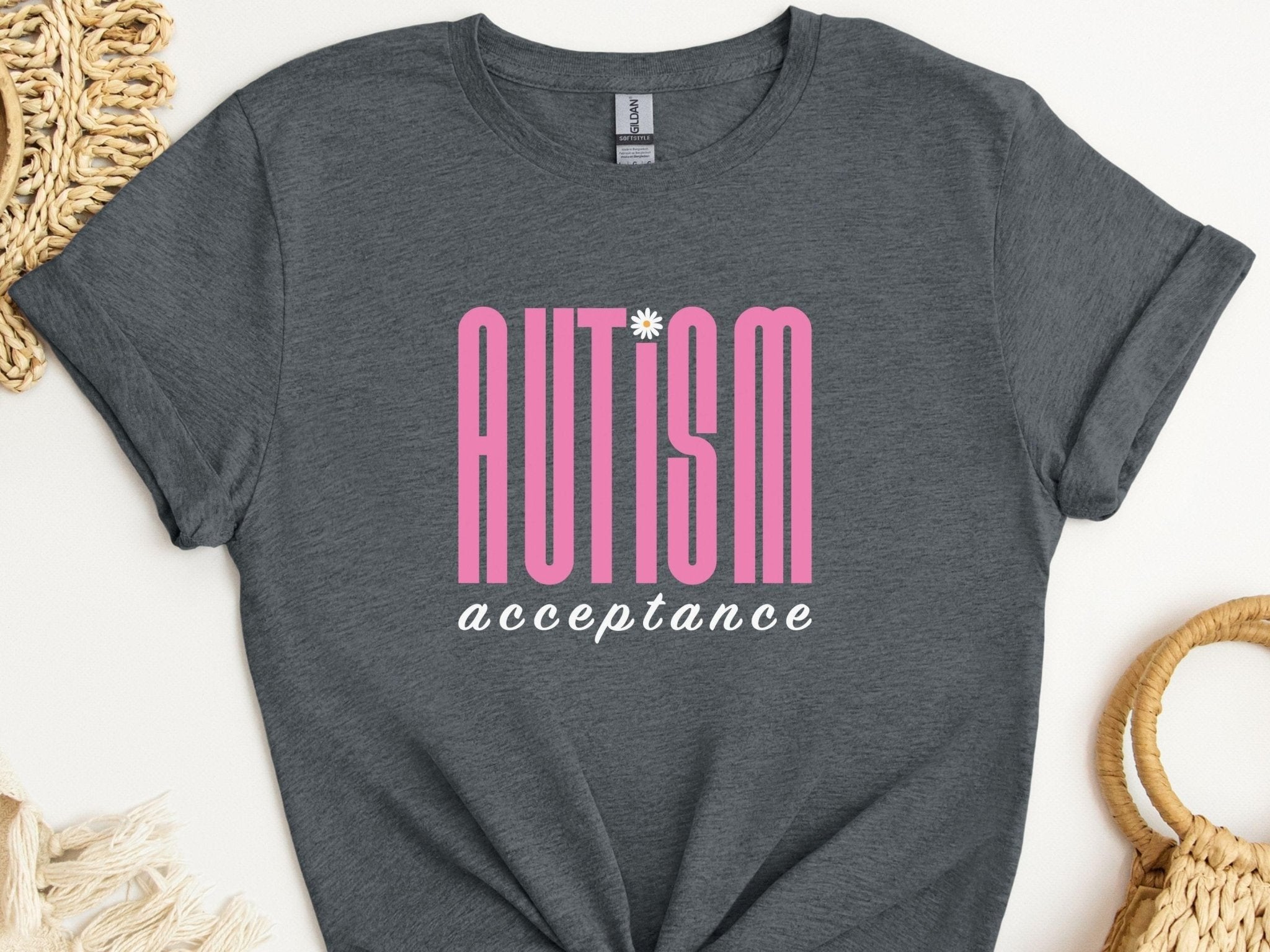 Autism T-Shirt - Autism Acceptance Retro Pink Tee - Daily Bloom