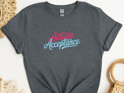 Autism Acceptance Script Tee-Dark Heather Grey-Neurodiversity, ADHD & Autism Awareness & Acceptance T-Shirt by Daily Bloom