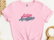 Autism Acceptance Script Tee-Light Pink-Neurodiversity, ADHD & Autism Awareness & Acceptance T-Shirt by Daily Bloom