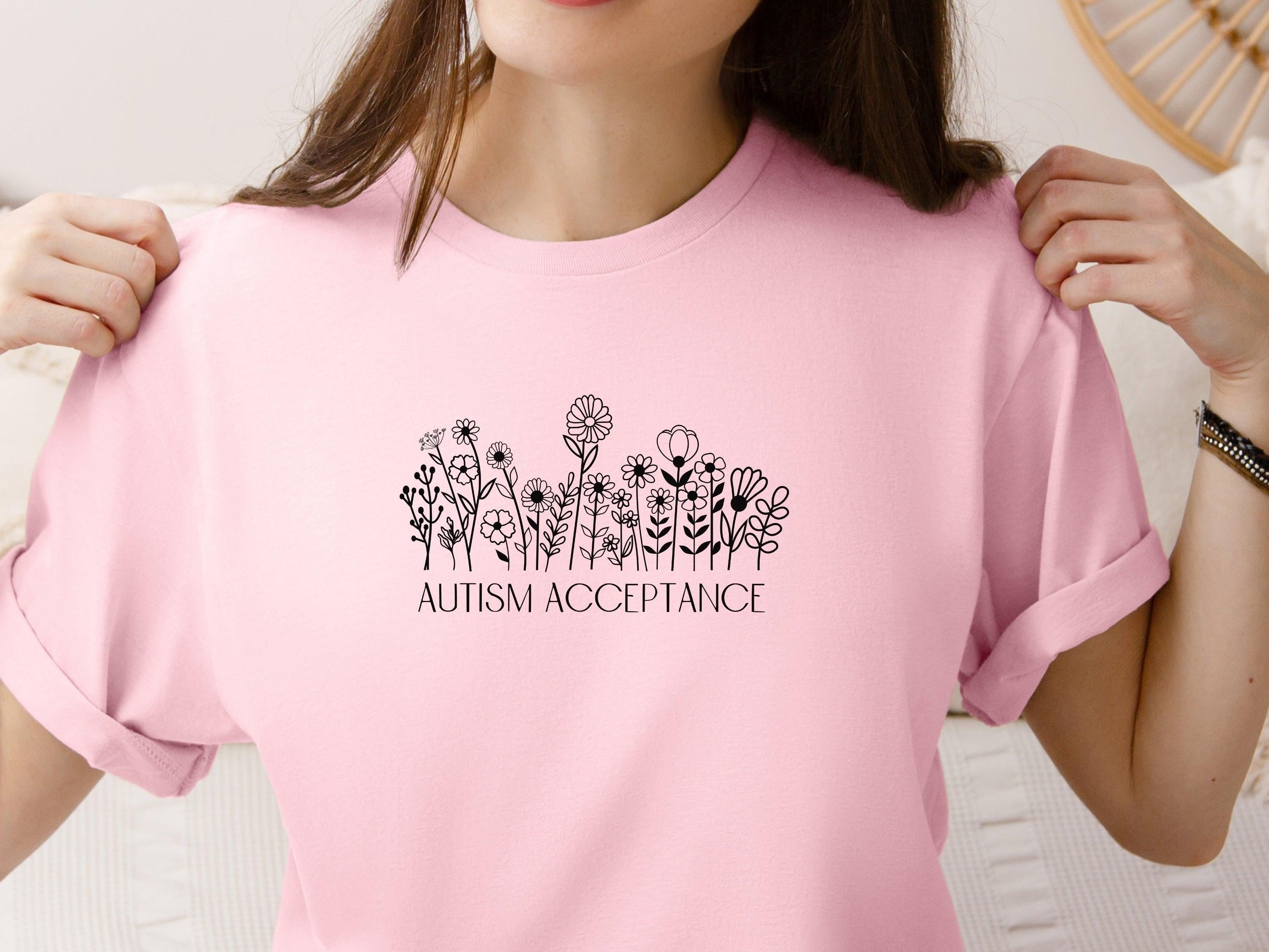 Autism Acceptance Wildflowers Tee-Neurodiversity, ADHD & Autism Awareness & Acceptance T-Shirt by Daily Bloom