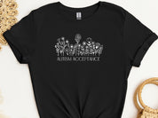 Autism Acceptance Wildflowers Tee-Black-Neurodiversity, ADHD & Autism Awareness & Acceptance T-Shirt by Daily Bloom