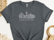 Autism Acceptance Wildflowers Tee-Dark Heather Grey-Neurodiversity, ADHD & Autism Awareness & Acceptance T-Shirt by Daily Bloom