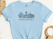 Autism Acceptance Wildflowers Tee-Light Blue-Neurodiversity, ADHD & Autism Awareness & Acceptance T-Shirt by Daily Bloom