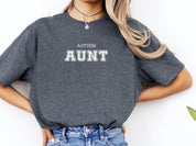 Autism Aunt College Tee-Neurodiversity, ADHD & Autism Awareness & Acceptance T-Shirt by Daily Bloom