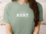 Autism Aunt College Tee-Neurodiversity, ADHD & Autism Awareness & Acceptance T-Shirt by Daily Bloom