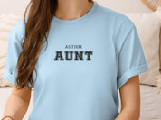 Autism Aunt College Tee-Neurodiversity, ADHD & Autism Awareness & Acceptance T-Shirt by Daily Bloom