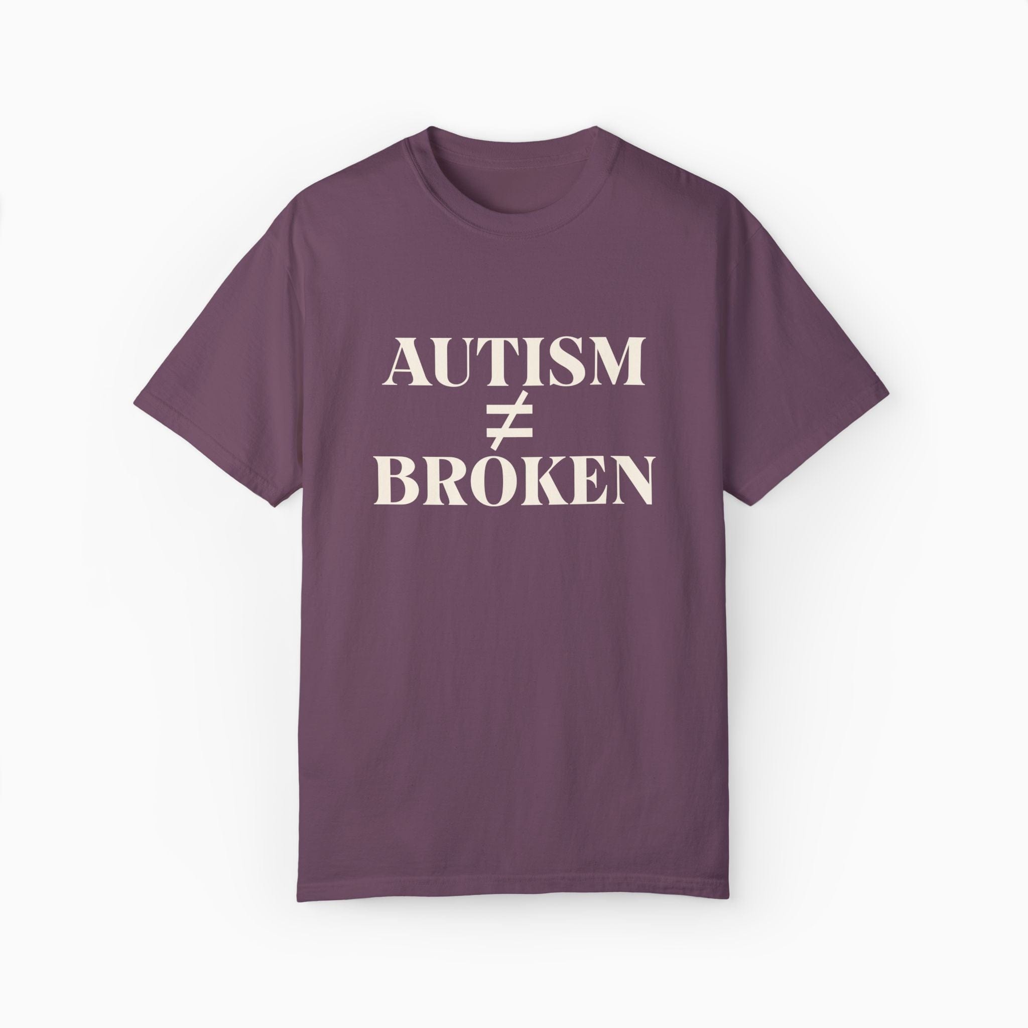 Autism T-Shirt By Daily Bloom Autism ≠ Broken Comfort Colors Tee Berry / S