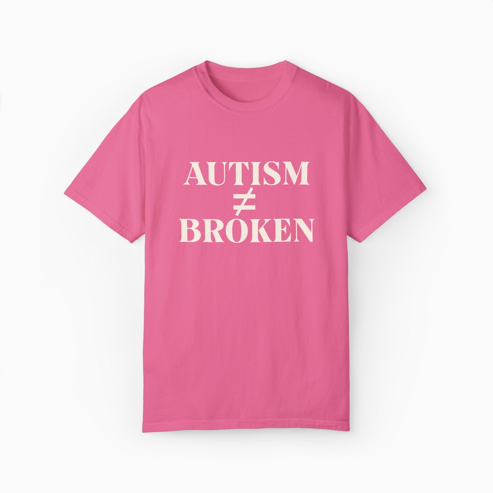 Autism T-Shirt By Daily Bloom Autism ≠ Broken Comfort Colors Tee Crunchberry / S
