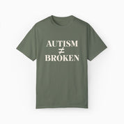 Autism T-Shirt By Daily Bloom Autism ≠ Broken Comfort Colors Tee Moss / S