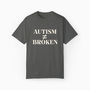 Autism T-Shirt By Daily Bloom Autism ≠ Broken Comfort Colors Tee Pepper / S