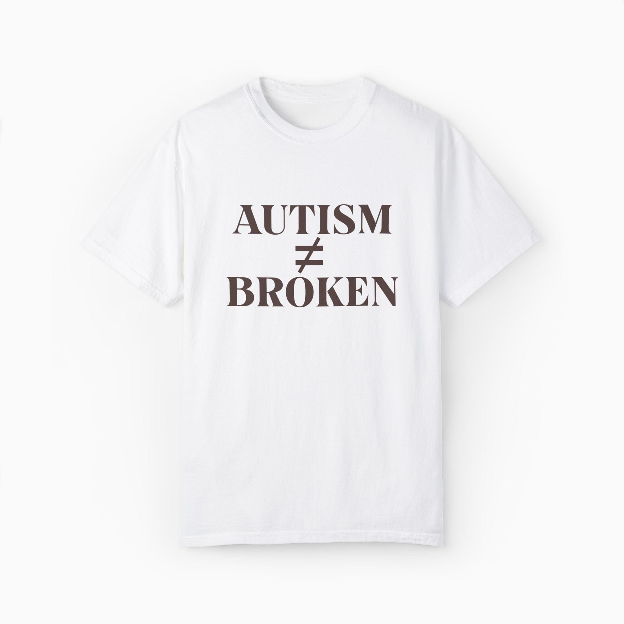 Autism T-Shirt By Daily Bloom Autism ≠ Broken Comfort Colors Tee White / S