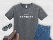 Autism Brother College Tee-Dark Heather-Neurodiversity, ADHD & Autism Awareness & Acceptance T-Shirt by Daily Bloom