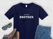 Autism Brother College Tee-Navy-Neurodiversity, ADHD & Autism Awareness & Acceptance T-Shirt by Daily Bloom