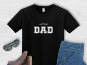 Autism Dad College Tee-Black-Neurodiversity, ADHD & Autism Awareness & Acceptance T-Shirt by Daily Bloom