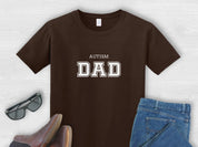 Autism Dad College Tee-Dark Chocolate-Neurodiversity, ADHD & Autism Awareness & Acceptance T-Shirt by Daily Bloom