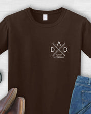 Autism Dad Cross Tee-Dark Chocolate-Neurodiversity, ADHD & Autism Awareness & Acceptance T-Shirt by Daily Bloom