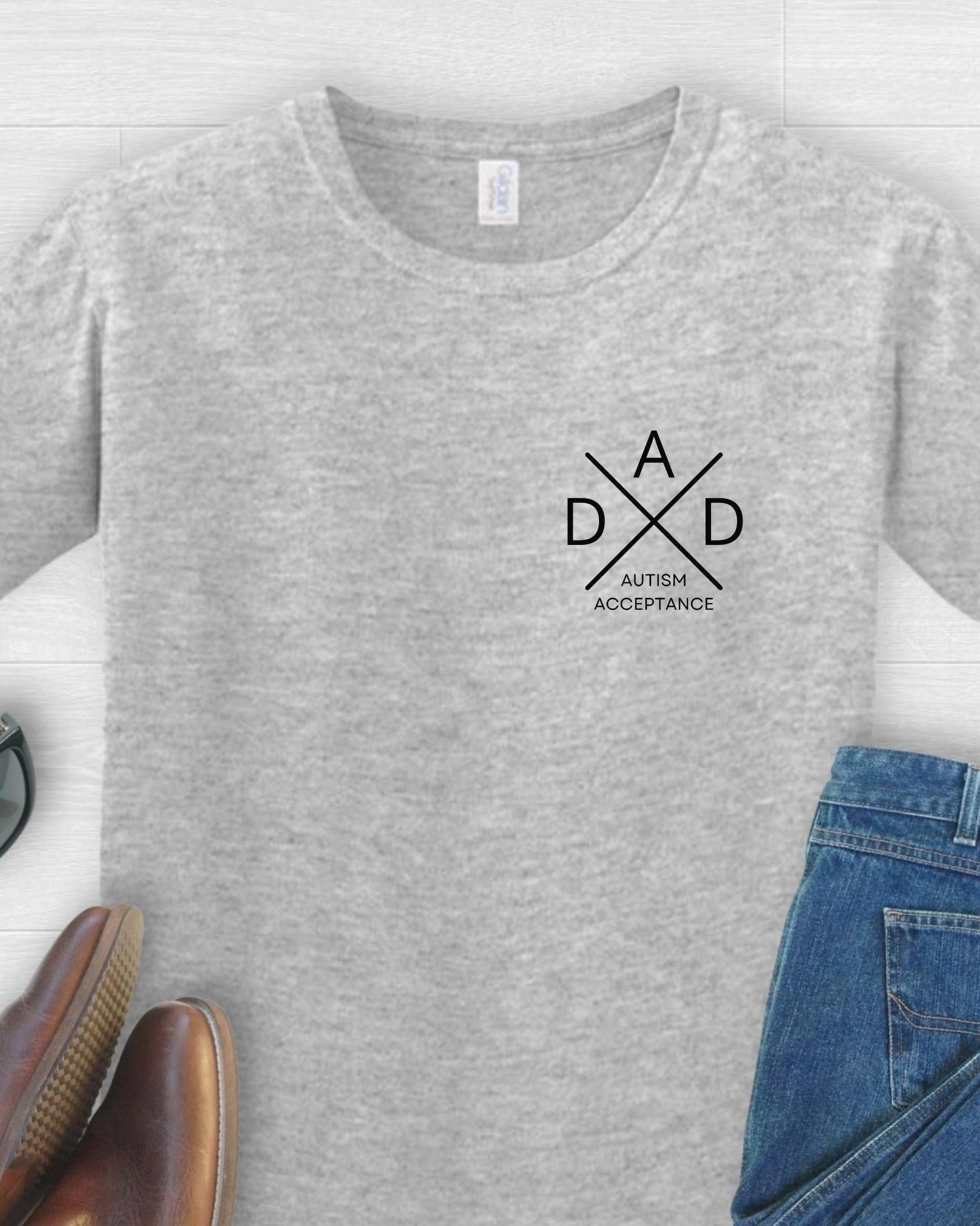 Autism Dad Cross Tee-Sport Grey-Neurodiversity, ADHD & Autism Awareness & Acceptance T-Shirt by Daily Bloom