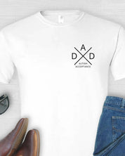 Autism Dad Cross Tee-White-Neurodiversity, ADHD & Autism Awareness & Acceptance T-Shirt by Daily Bloom