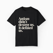 Autism T-Shirt By Daily Bloom Autism Didn't Destroy Us Comfort Colors Tee Black / S
