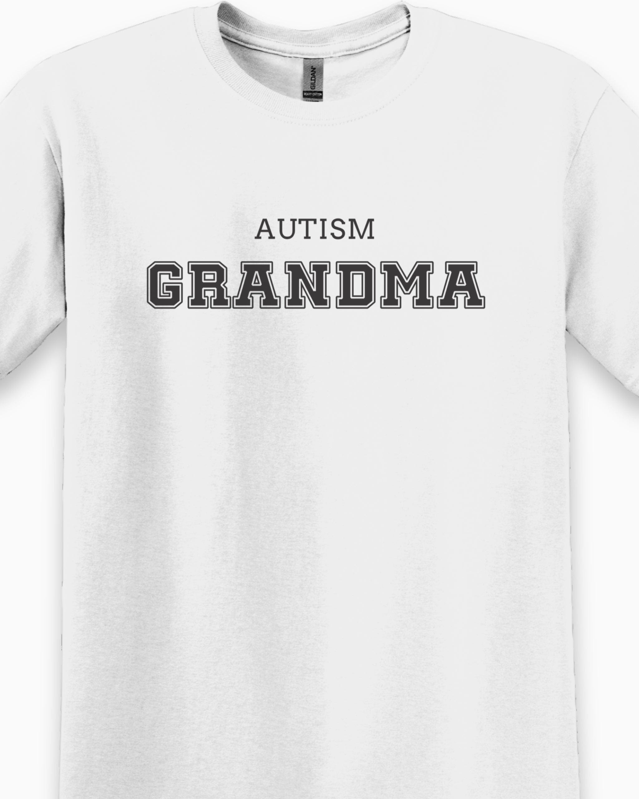 Autism Grandma College Tee-Neurodiversity, ADHD & Autism Awareness & Acceptance T-Shirt by Daily Bloom