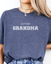 Autism Grandma College Tee-Neurodiversity, ADHD & Autism Awareness & Acceptance T-Shirt by Daily Bloom