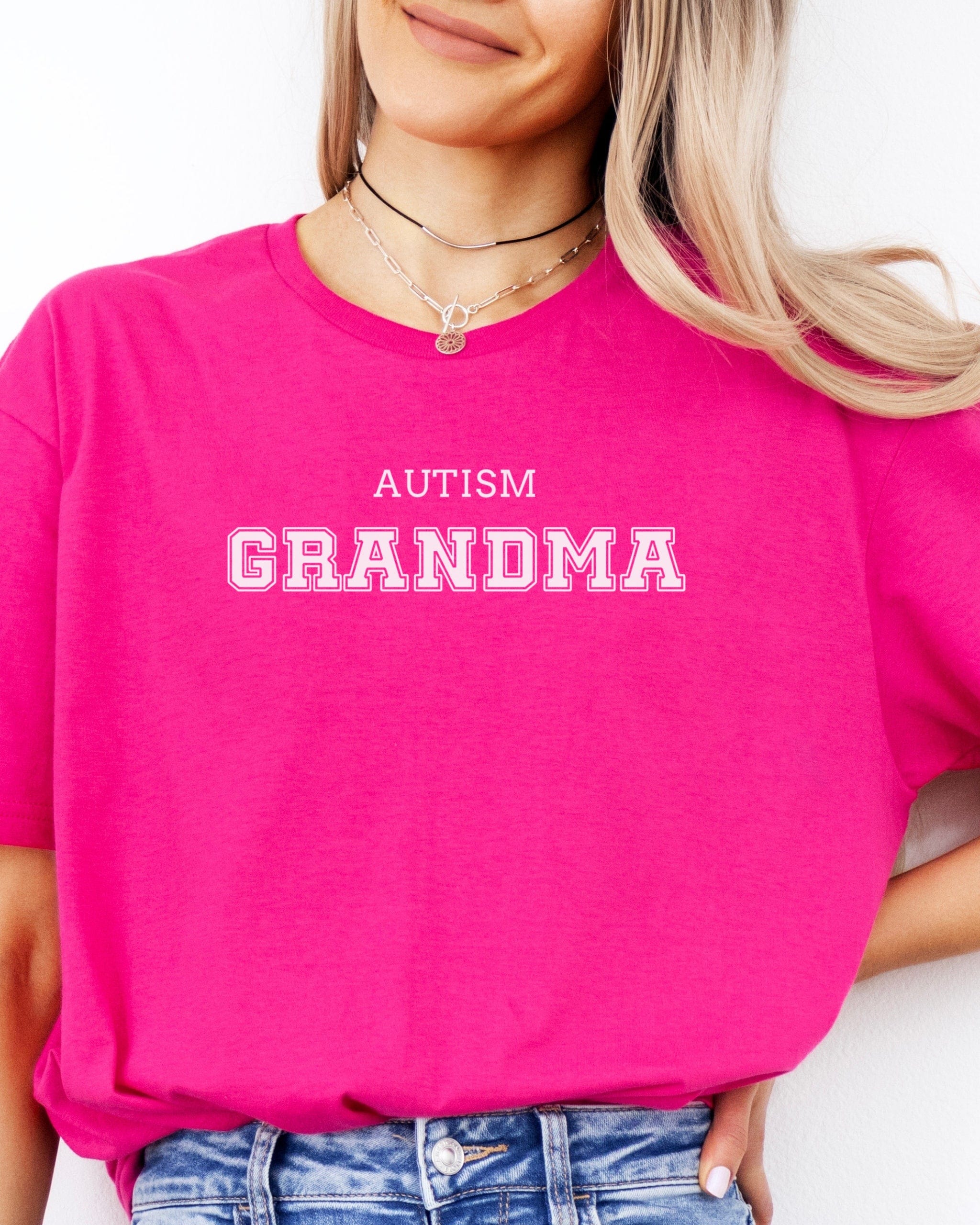 Autism Grandma College Tee-Neurodiversity, ADHD & Autism Awareness & Acceptance T-Shirt by Daily Bloom