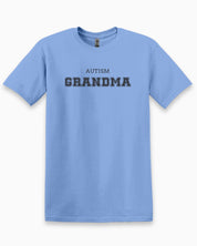Autism Grandma College Tee-Carolina Blue-Neurodiversity, ADHD & Autism Awareness & Acceptance T-Shirt by Daily Bloom