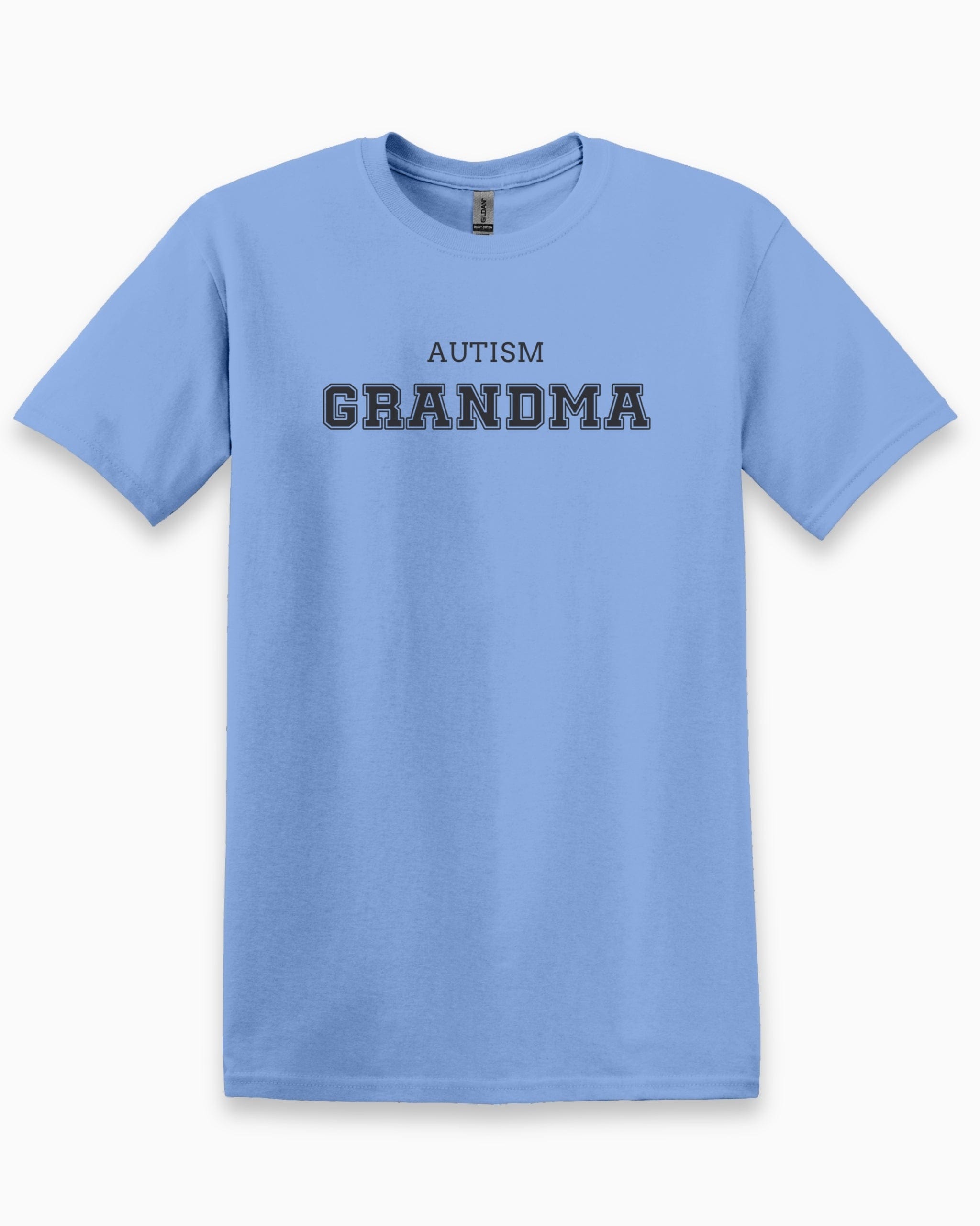 Autism Grandma College Tee-Carolina Blue-Neurodiversity, ADHD & Autism Awareness & Acceptance T-Shirt by Daily Bloom