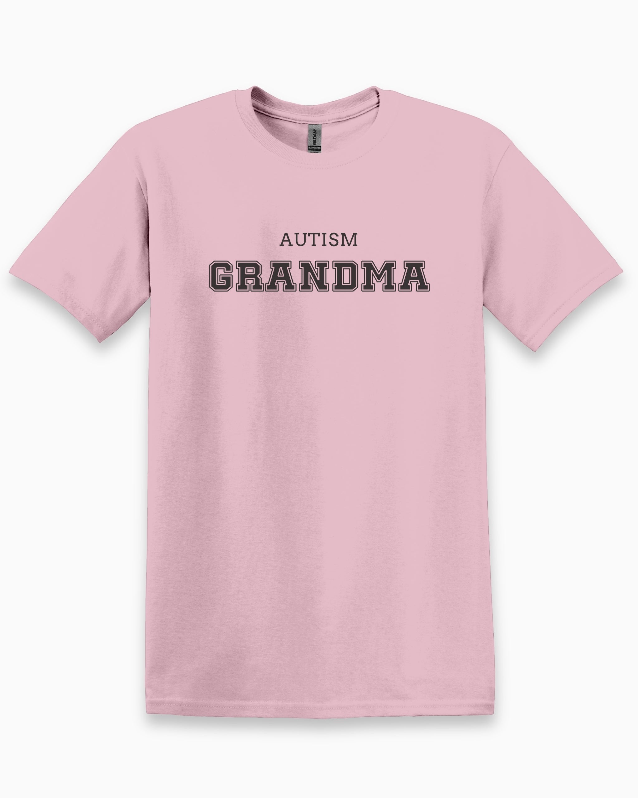 Autism Grandma College Tee-Light Pink-Neurodiversity, ADHD & Autism Awareness & Acceptance T-Shirt by Daily Bloom