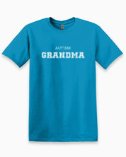 Autism Grandma College Tee-Sapphire-Neurodiversity, ADHD & Autism Awareness & Acceptance T-Shirt by Daily Bloom