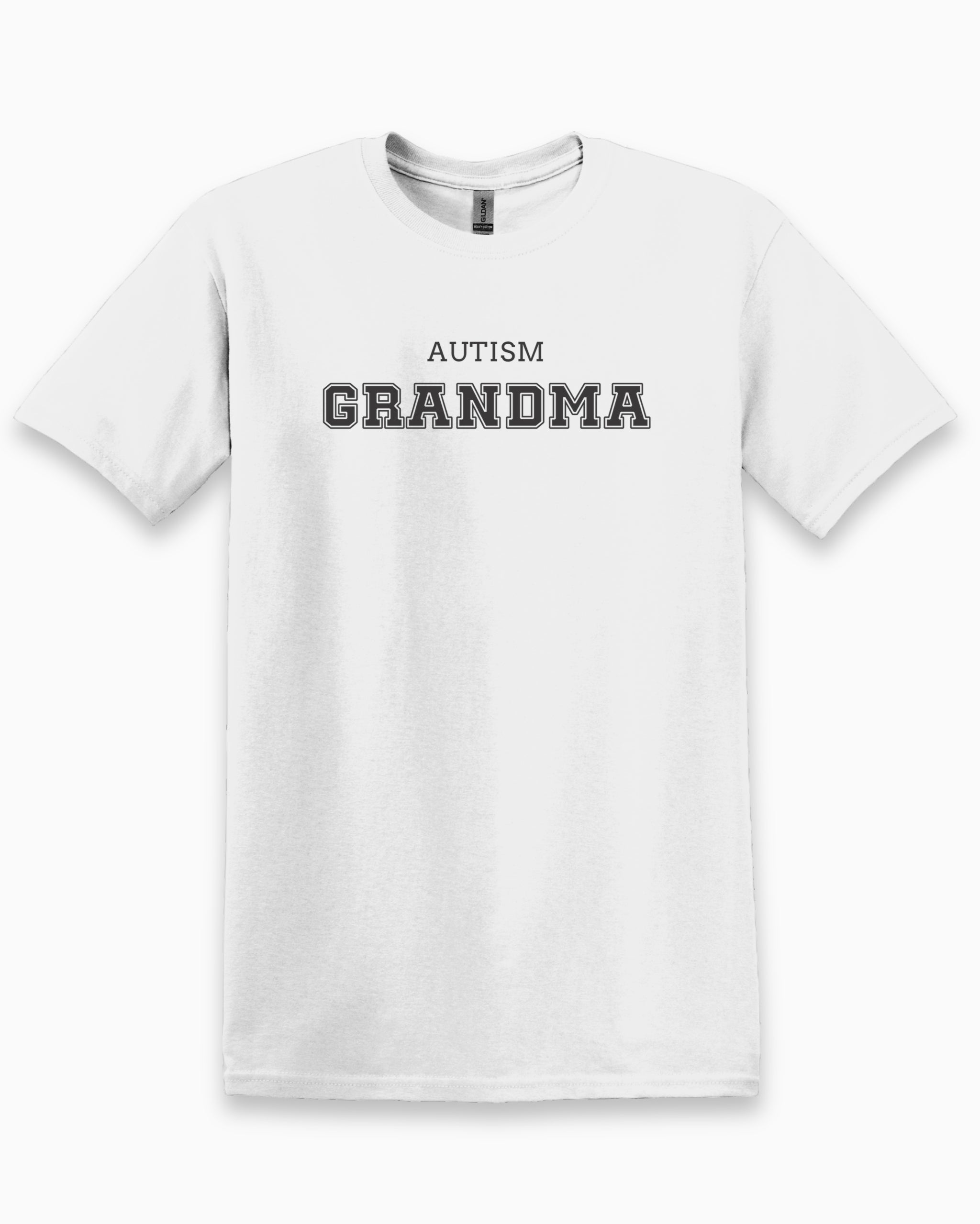 Autism Grandma College Tee-White-Neurodiversity, ADHD & Autism Awareness & Acceptance T-Shirt by Daily Bloom