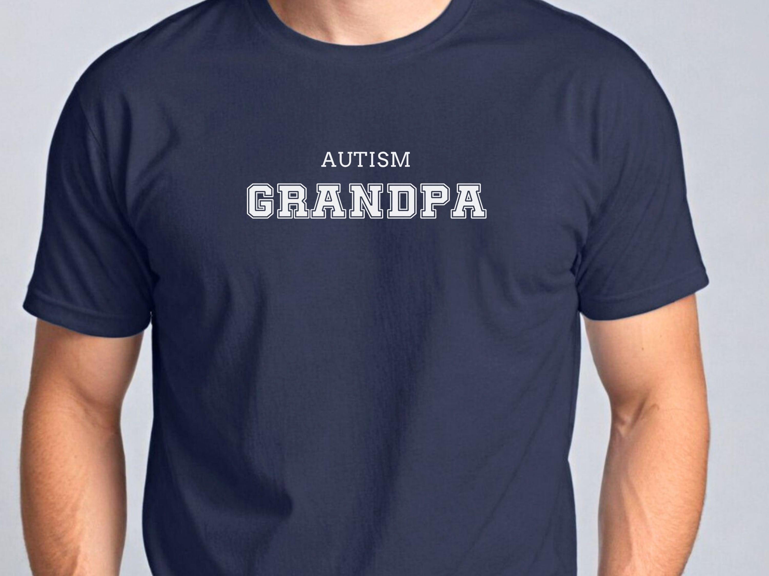 Autism Grandpa College Tee-Neurodiversity, ADHD & Autism Awareness & Acceptance T-Shirt by Daily Bloom