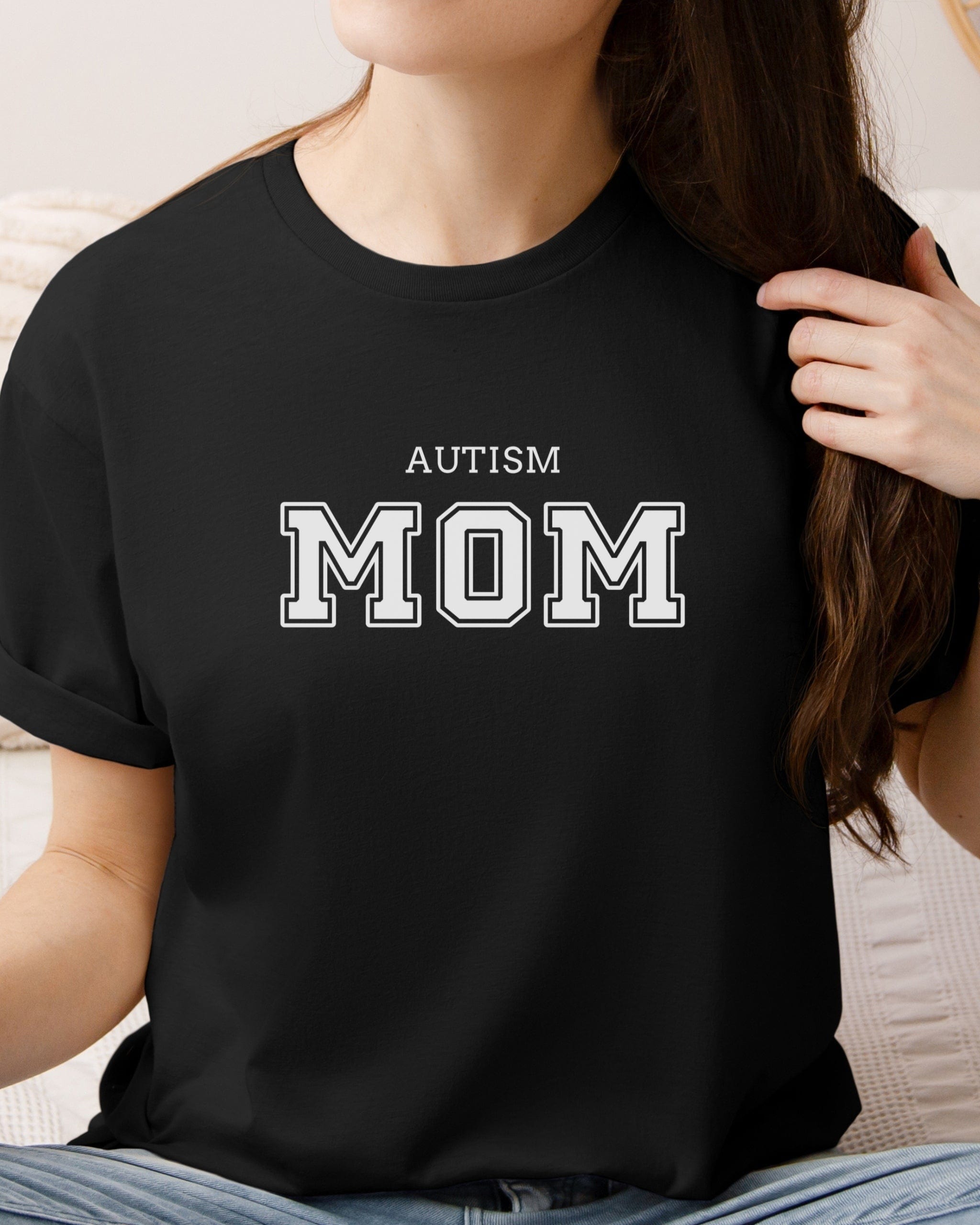 Autism Mom College Tee-Neurodiversity, ADHD & Autism Awareness & Acceptance T-Shirt by Daily Bloom