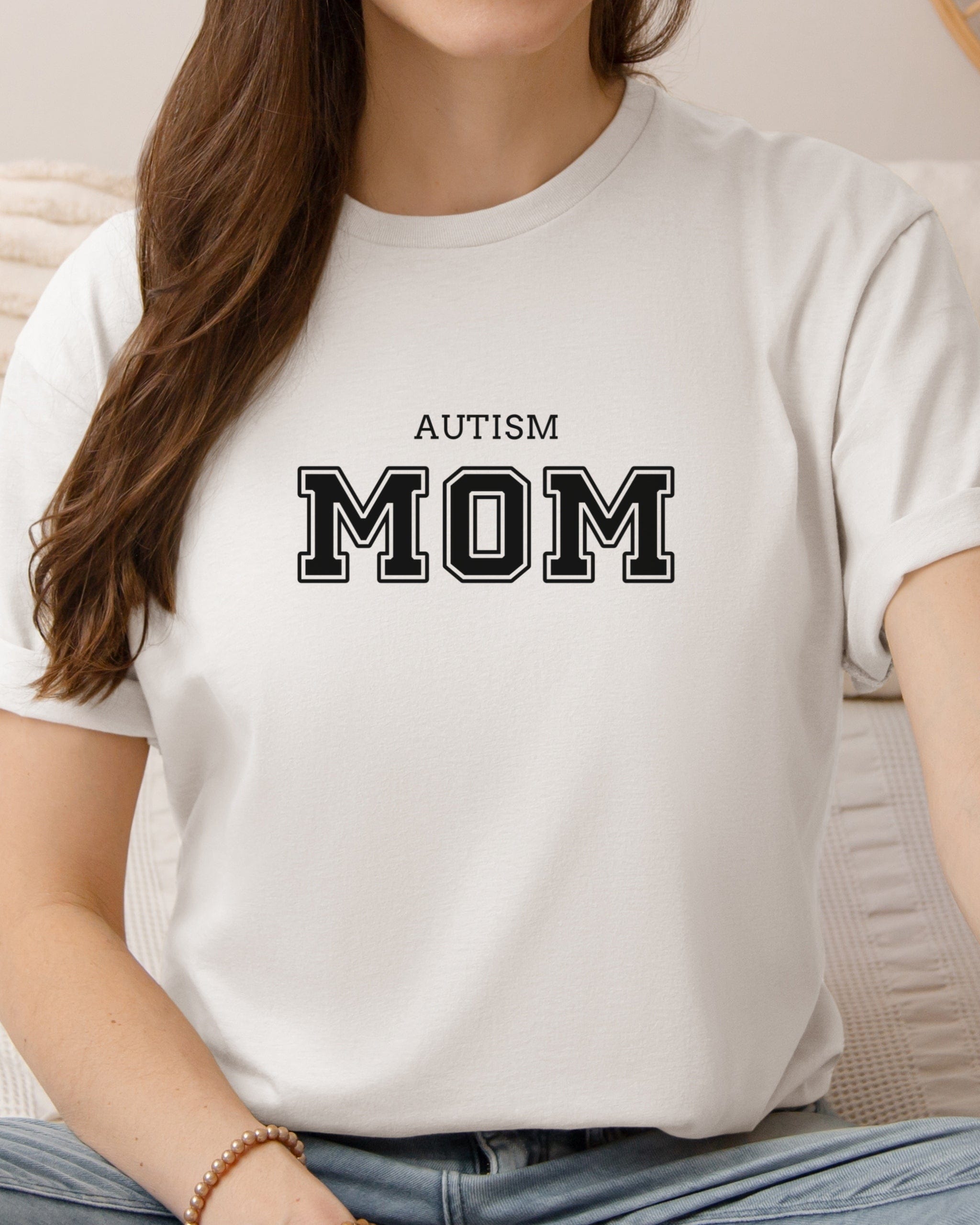 Autism Mom College Tee-Neurodiversity, ADHD & Autism Awareness & Acceptance T-Shirt by Daily Bloom