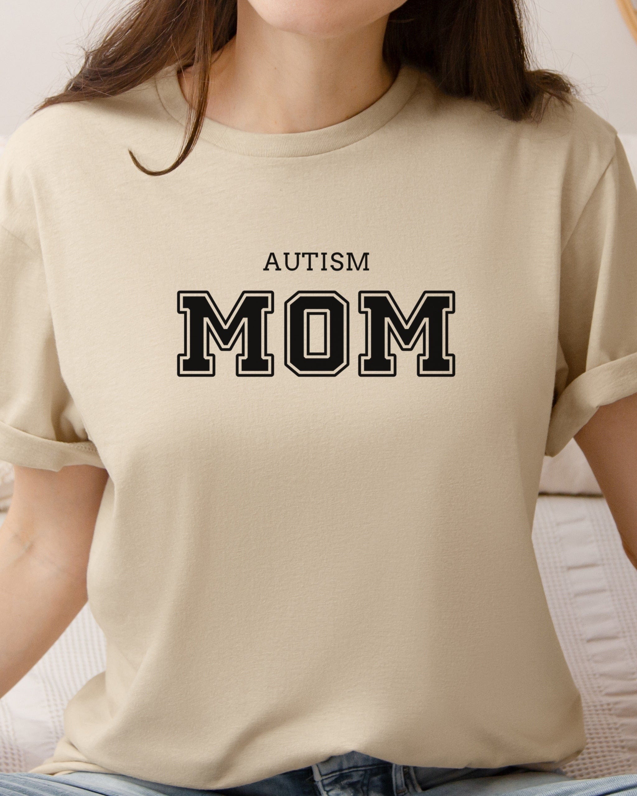 Autism Mom College Tee-Neurodiversity, ADHD & Autism Awareness & Acceptance T-Shirt by Daily Bloom