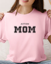 Autism Mom College Tee-Neurodiversity, ADHD & Autism Awareness & Acceptance T-Shirt by Daily Bloom