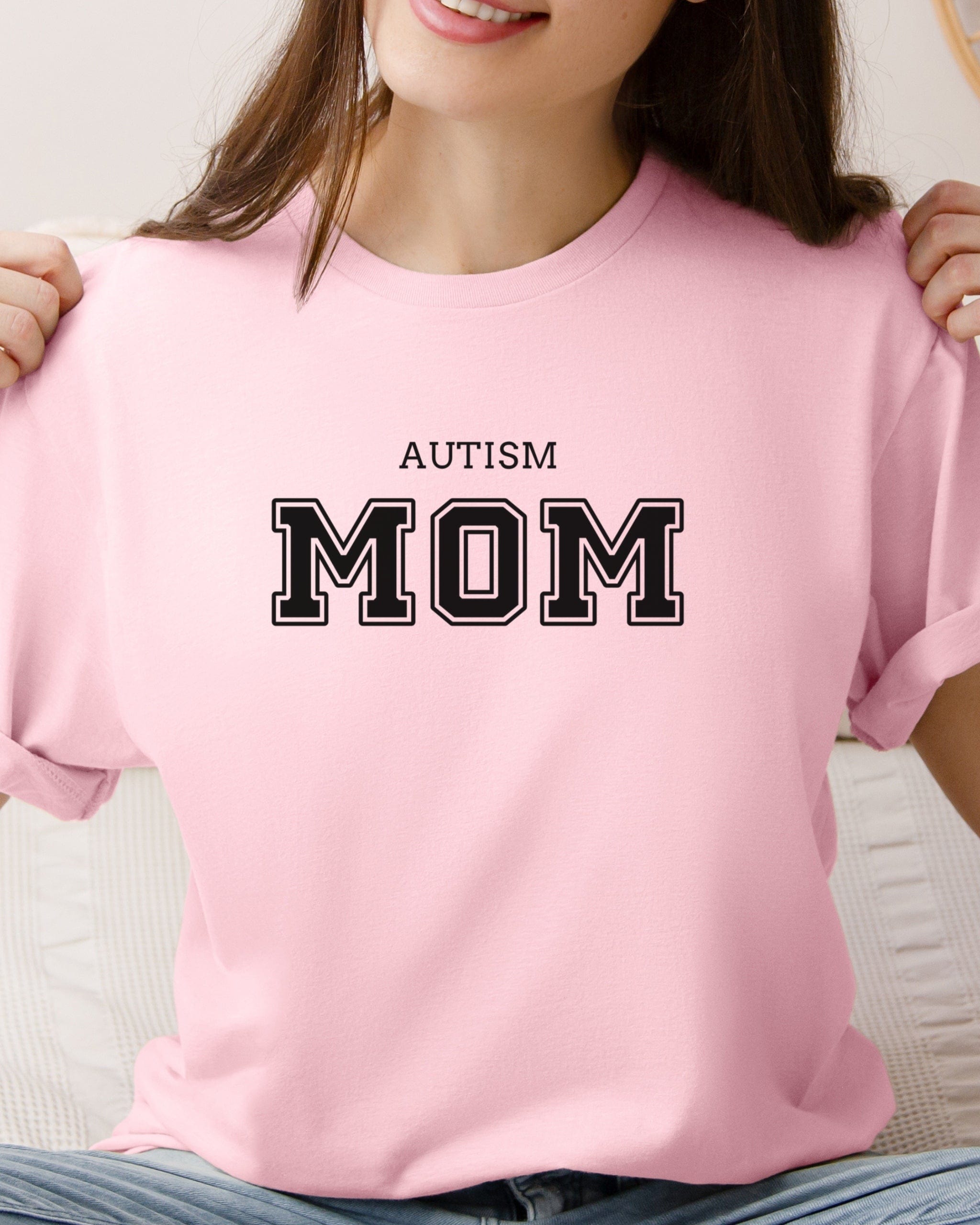 Autism Mom College Tee-Neurodiversity, ADHD & Autism Awareness & Acceptance T-Shirt by Daily Bloom