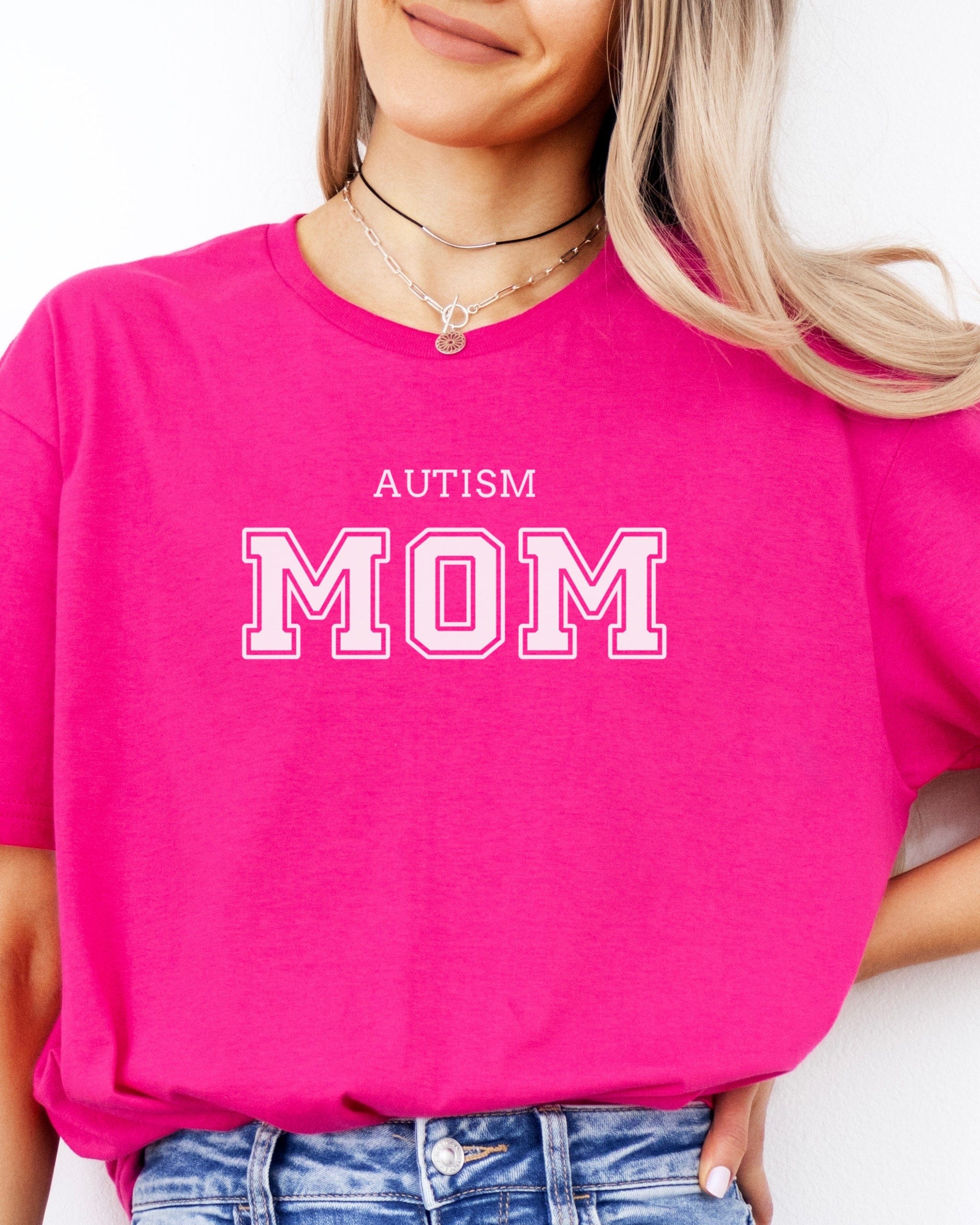 Autism Mom College Tee-Neurodiversity, ADHD & Autism Awareness & Acceptance T-Shirt by Daily Bloom