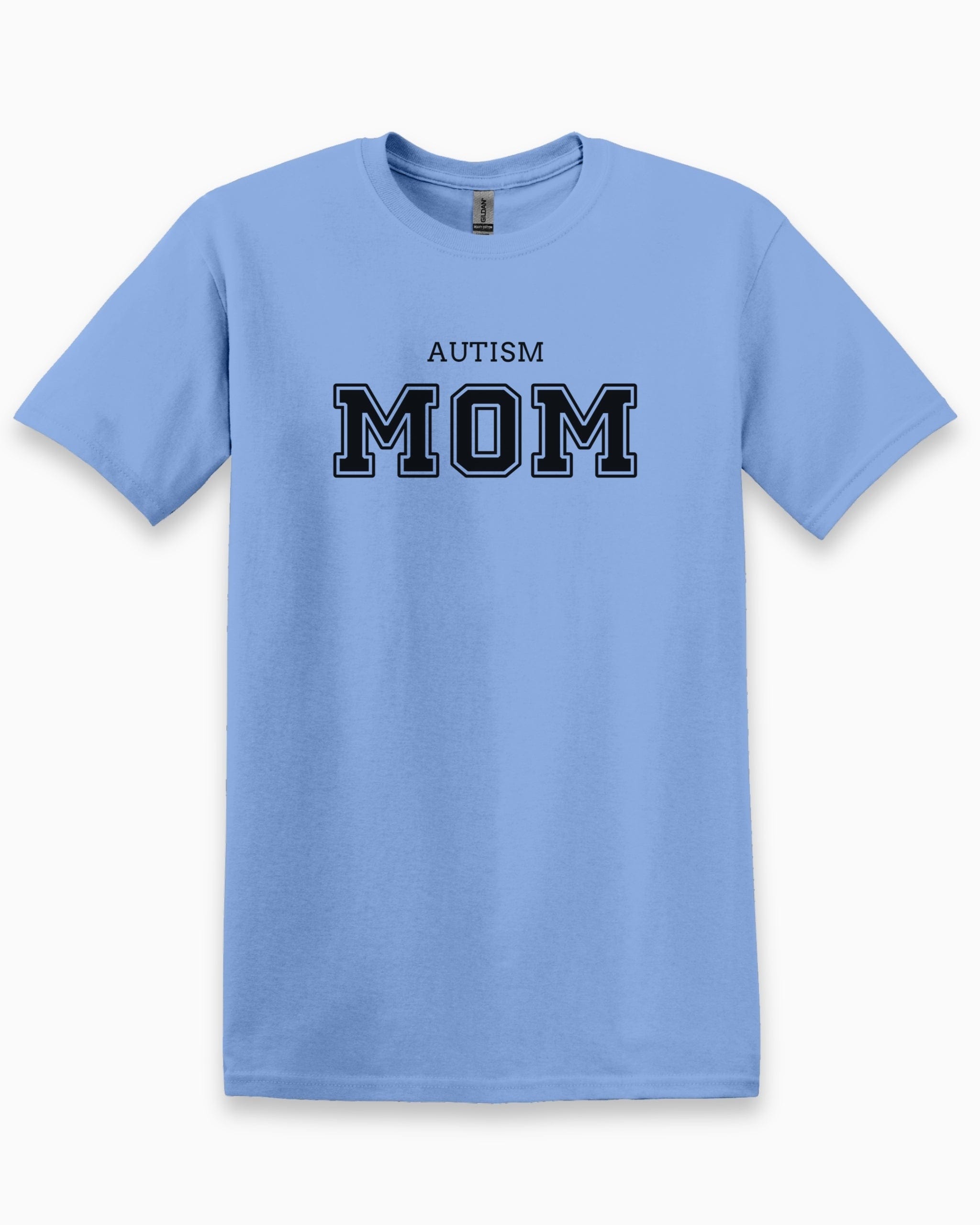 Autism Mom College Tee-Carolina Blue-Neurodiversity, ADHD & Autism Awareness & Acceptance T-Shirt by Daily Bloom