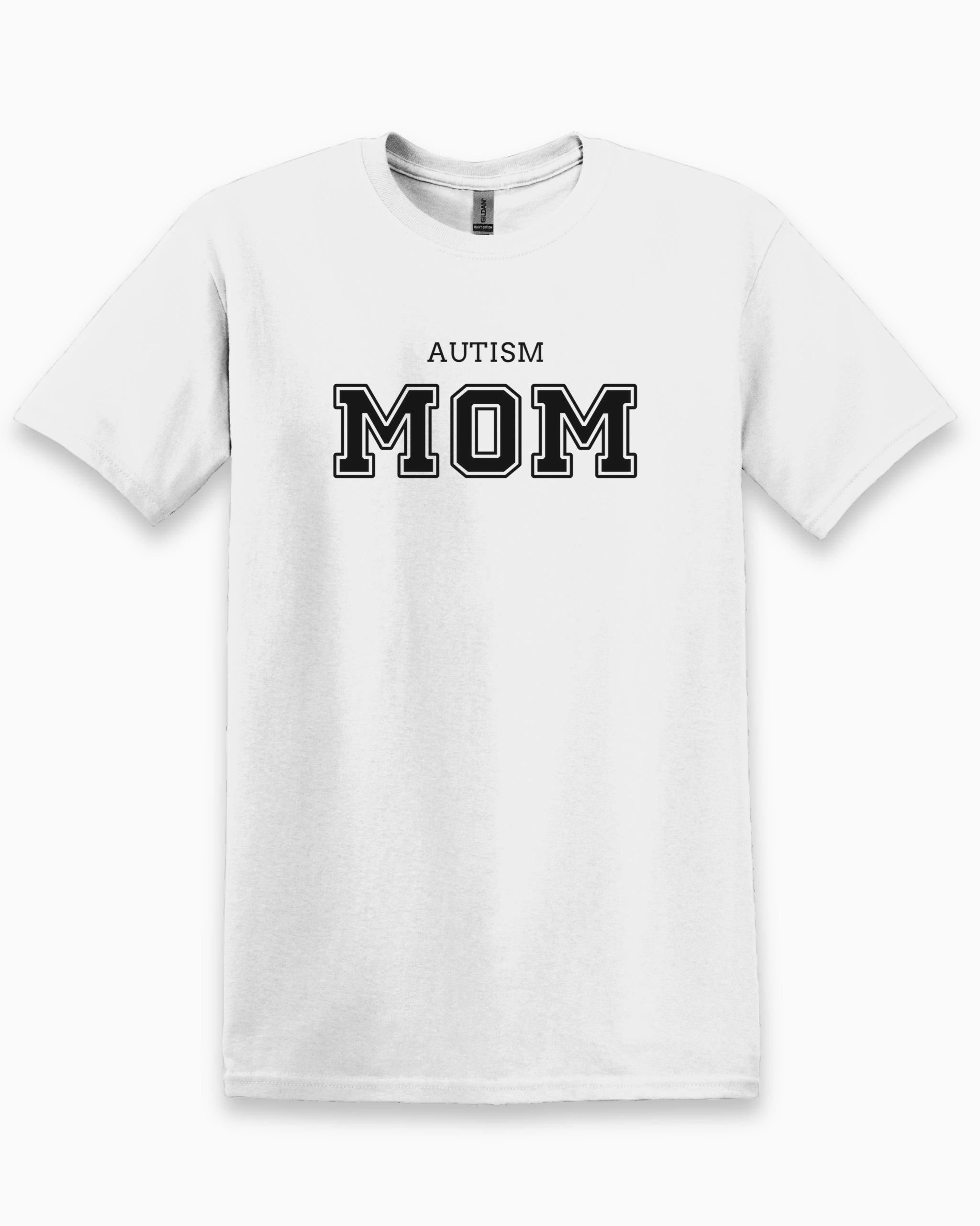 Autism Mom College Tee-White-Neurodiversity, ADHD & Autism Awareness & Acceptance T-Shirt by Daily Bloom