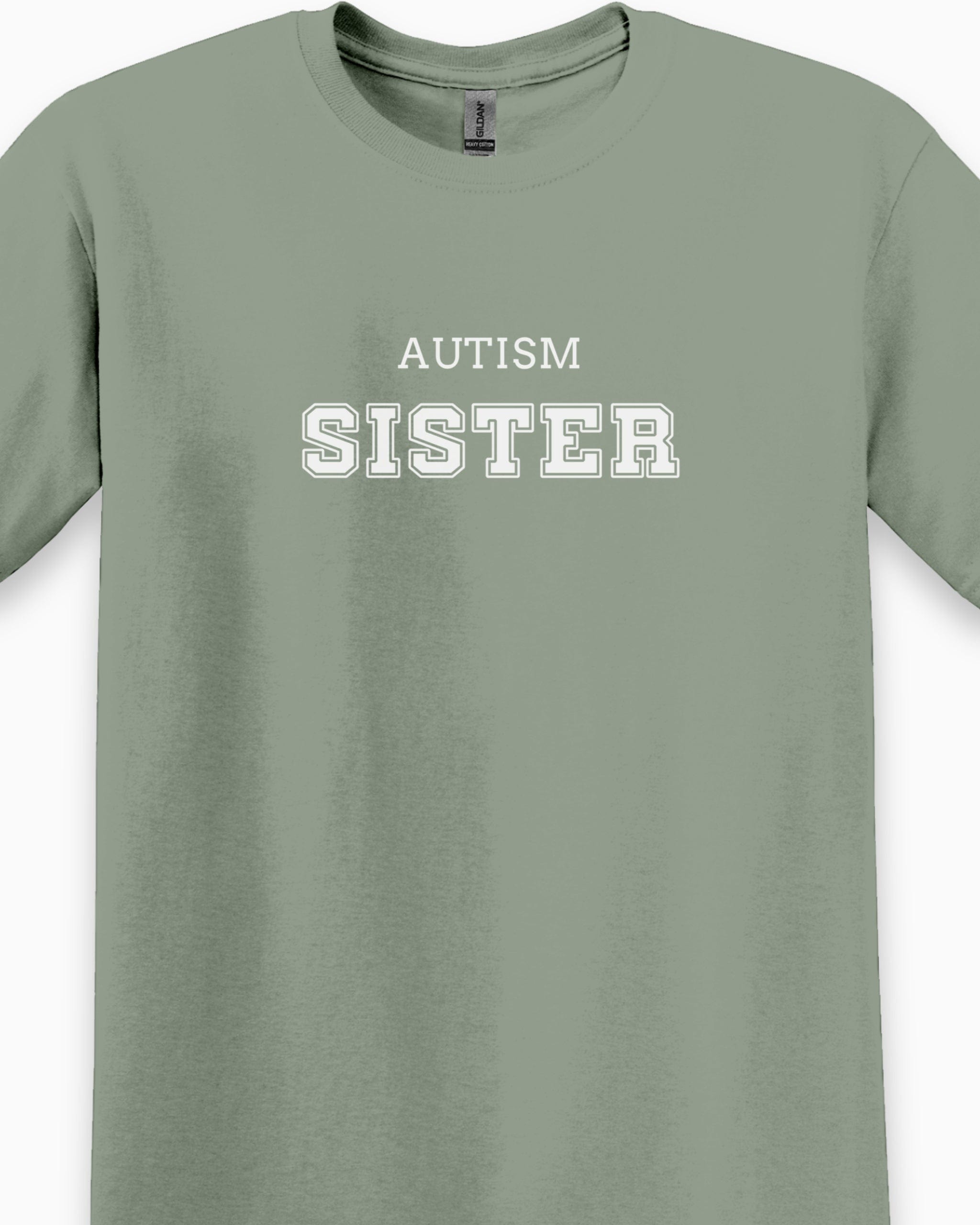 Autism Sister College Tee-Neurodiversity, ADHD & Autism Awareness & Acceptance T-Shirt by Daily Bloom