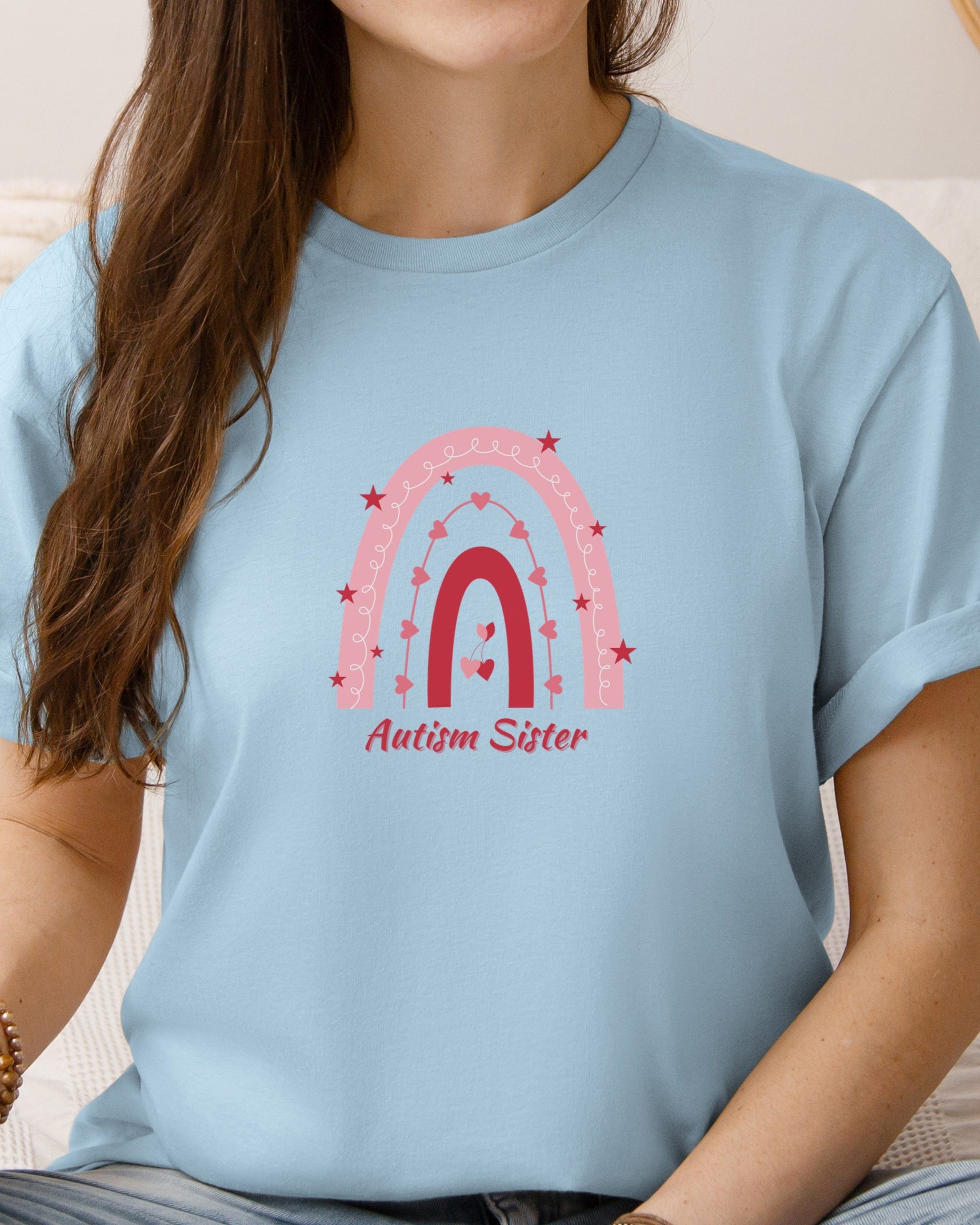 Autism Sister Rainbow Tee-Neurodiversity, ADHD & Autism Awareness & Acceptance T-Shirt by Daily Bloom