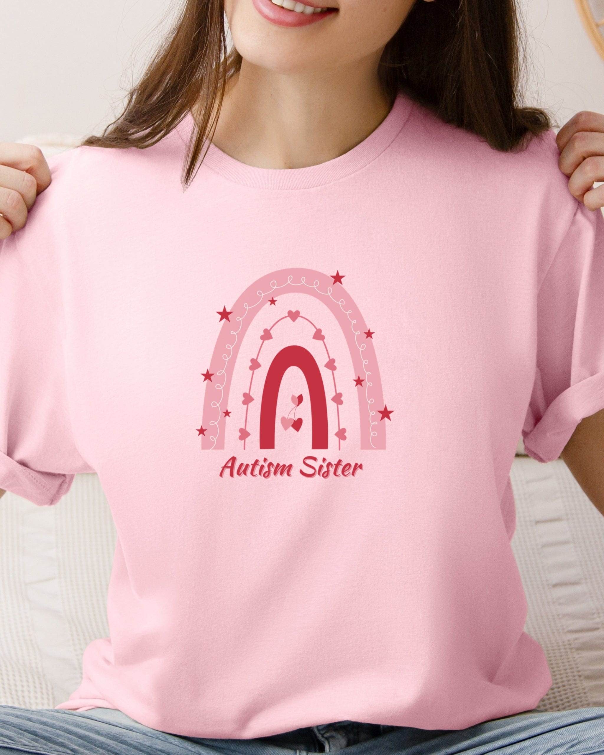 Autism Sister Rainbow Tee-Neurodiversity, ADHD & Autism Awareness & Acceptance T-Shirt by Daily Bloom