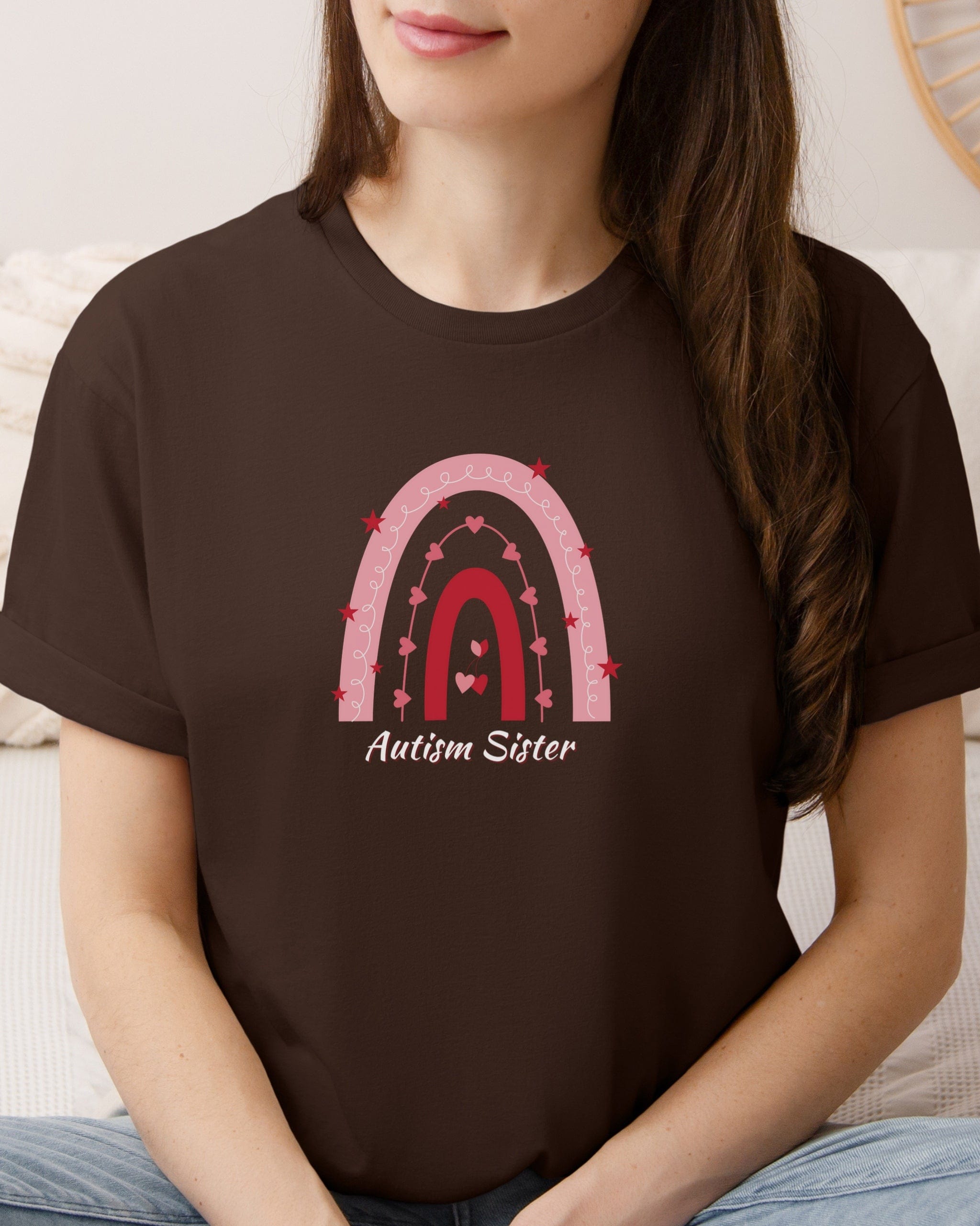 Autism Sister Rainbow Tee-Neurodiversity, ADHD & Autism Awareness & Acceptance T-Shirt by Daily Bloom