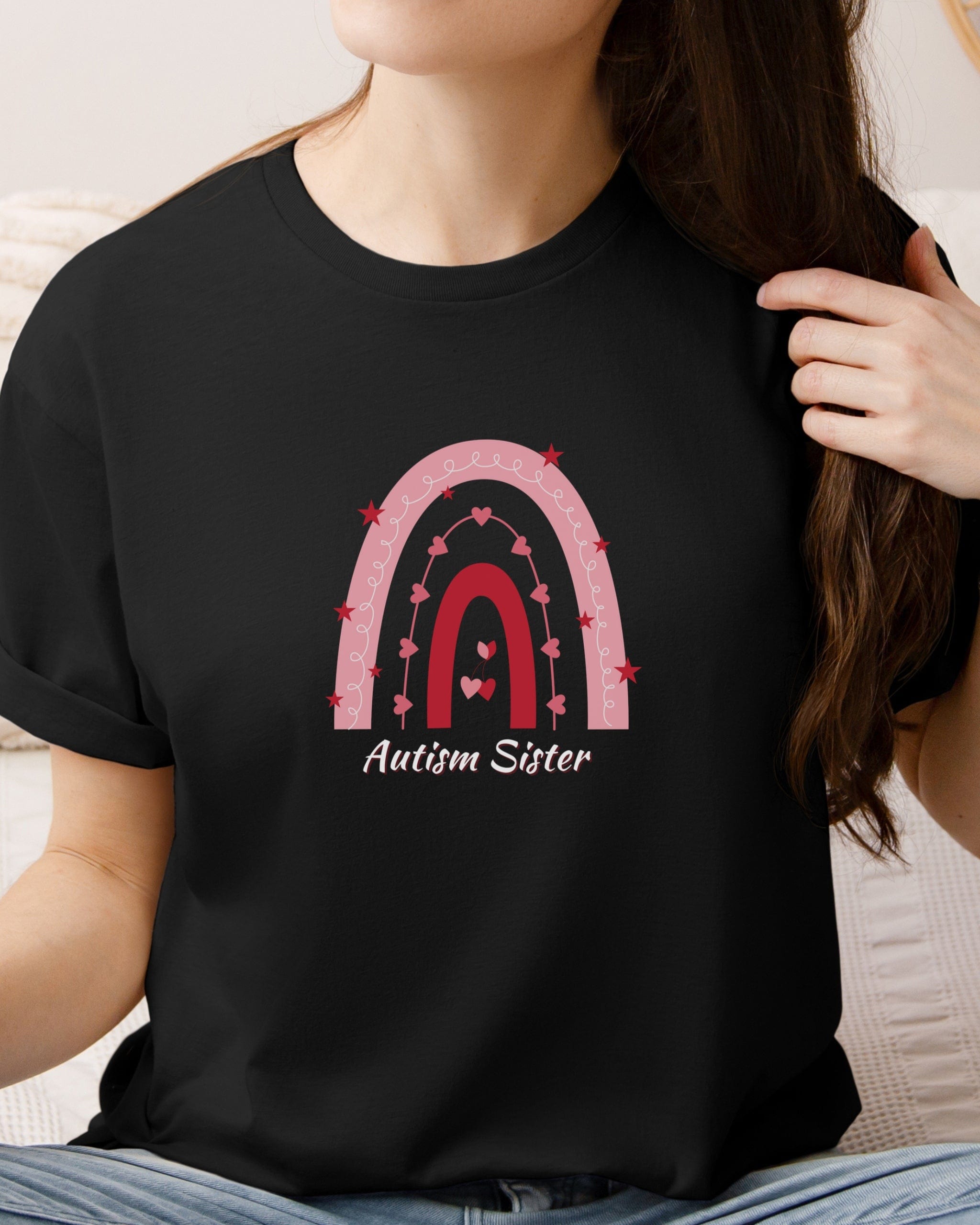 Autism Sister Rainbow Tee-Neurodiversity, ADHD & Autism Awareness & Acceptance T-Shirt by Daily Bloom