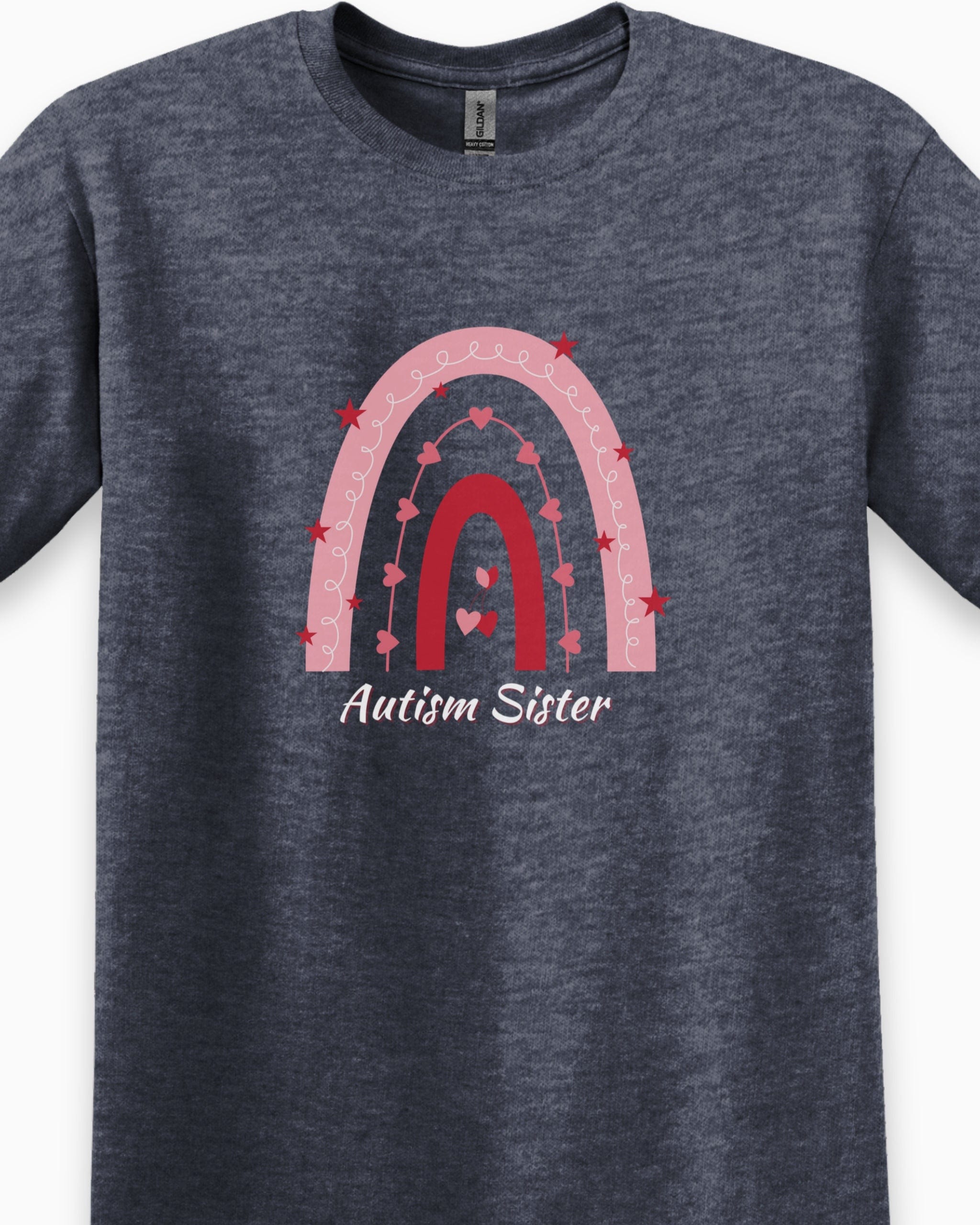 Autism Sister Rainbow Tee-Neurodiversity, ADHD & Autism Awareness & Acceptance T-Shirt by Daily Bloom