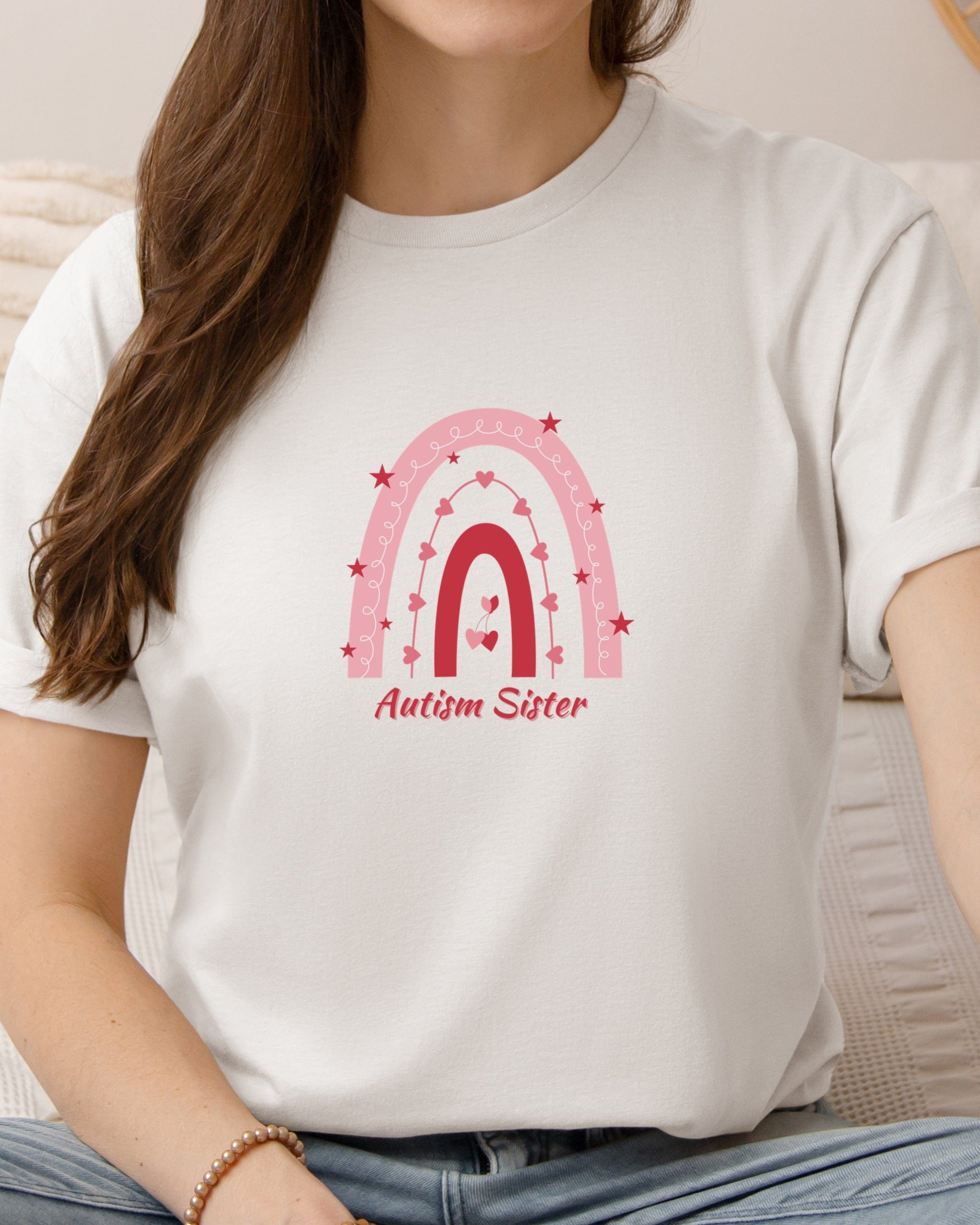 Autism Sister Rainbow Tee-Neurodiversity, ADHD & Autism Awareness & Acceptance T-Shirt by Daily Bloom