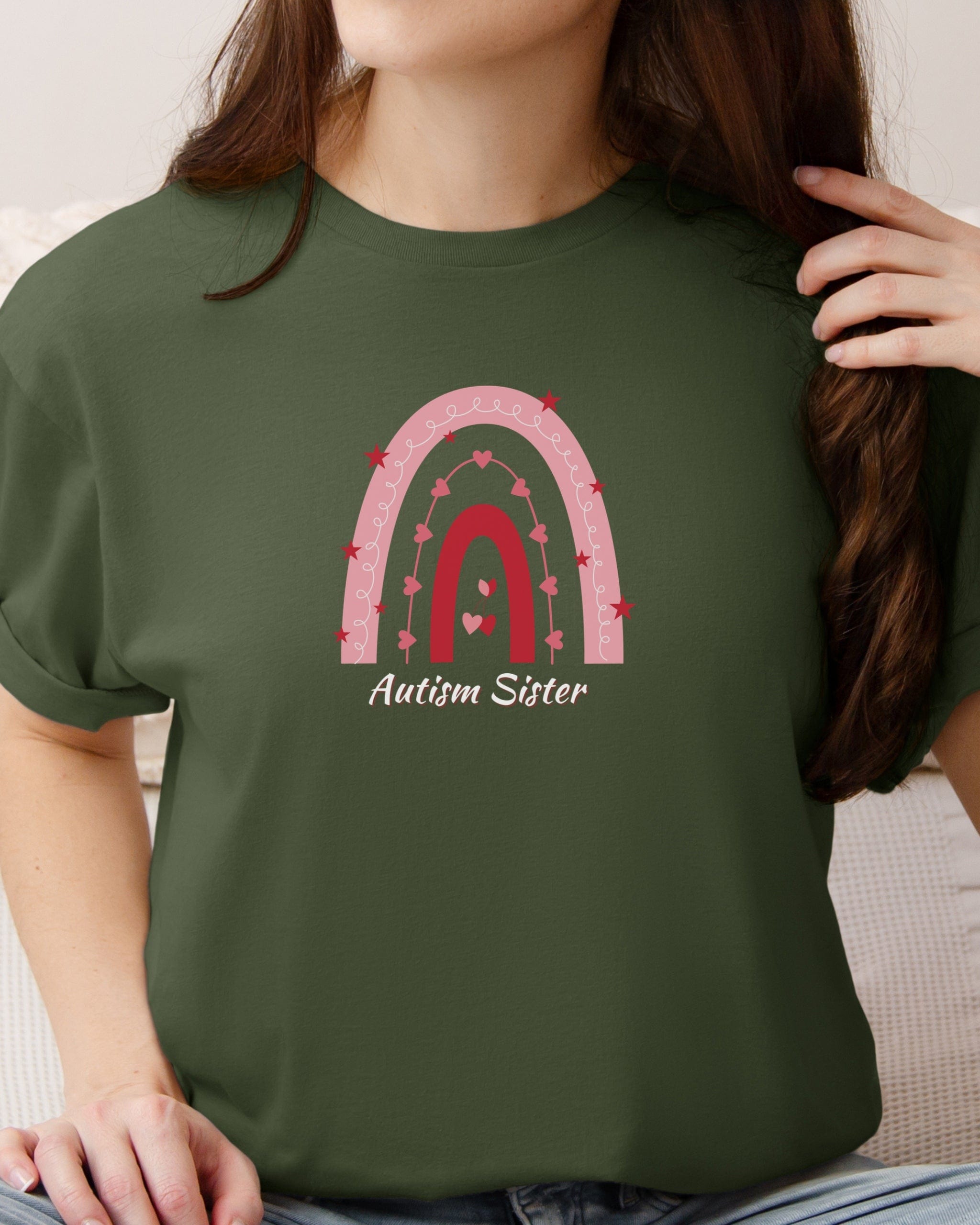 Autism Sister Rainbow Tee-Neurodiversity, ADHD & Autism Awareness & Acceptance T-Shirt by Daily Bloom