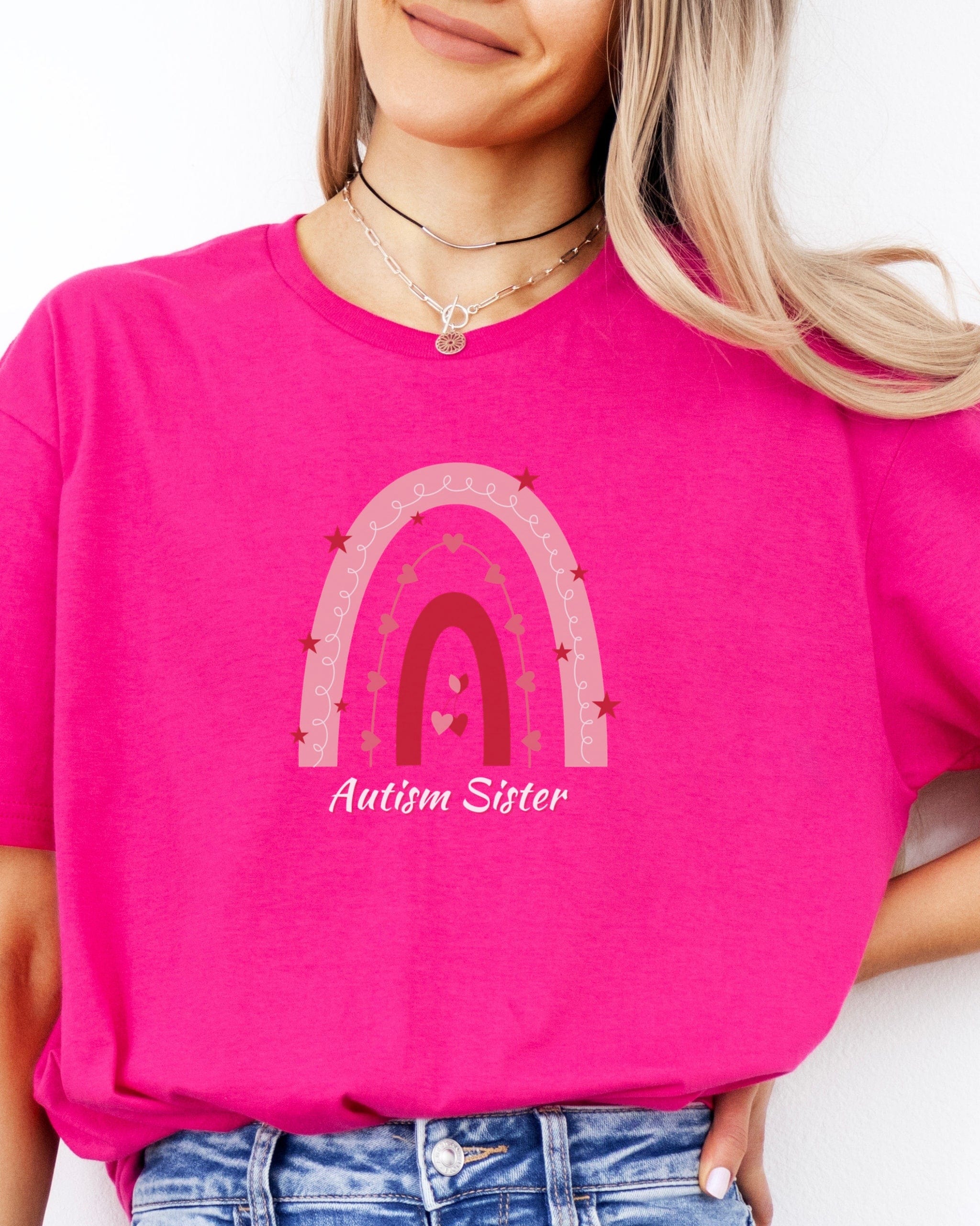 Autism Sister Rainbow Tee-Neurodiversity, ADHD & Autism Awareness & Acceptance T-Shirt by Daily Bloom