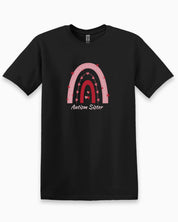 Autism Sister Rainbow Tee-Black-Neurodiversity, ADHD & Autism Awareness & Acceptance T-Shirt by Daily Bloom